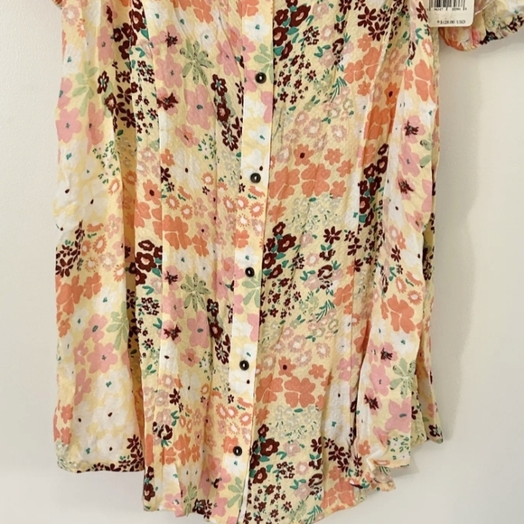 NWT Free People Callie Printed Floral Tunic Blouse Vintage Combo Feminine Small - Picture 7 of 10